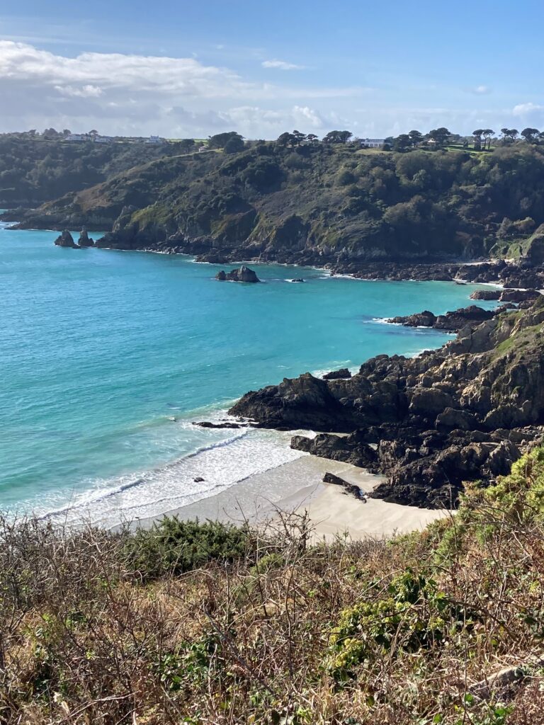 Petit Port beach from the cliff path
